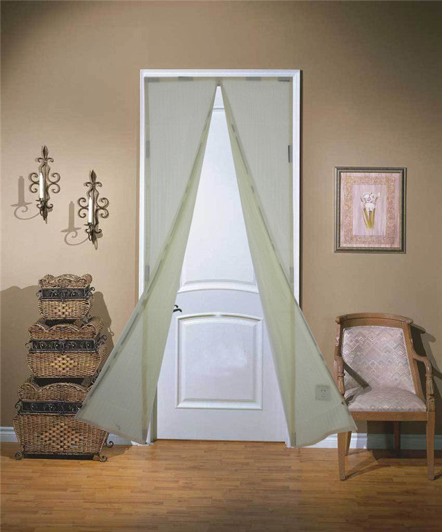 Household Fashionable Stripe Magnetic Soft Screen Door
